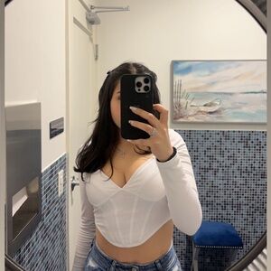 Garage white corset like top shop dress